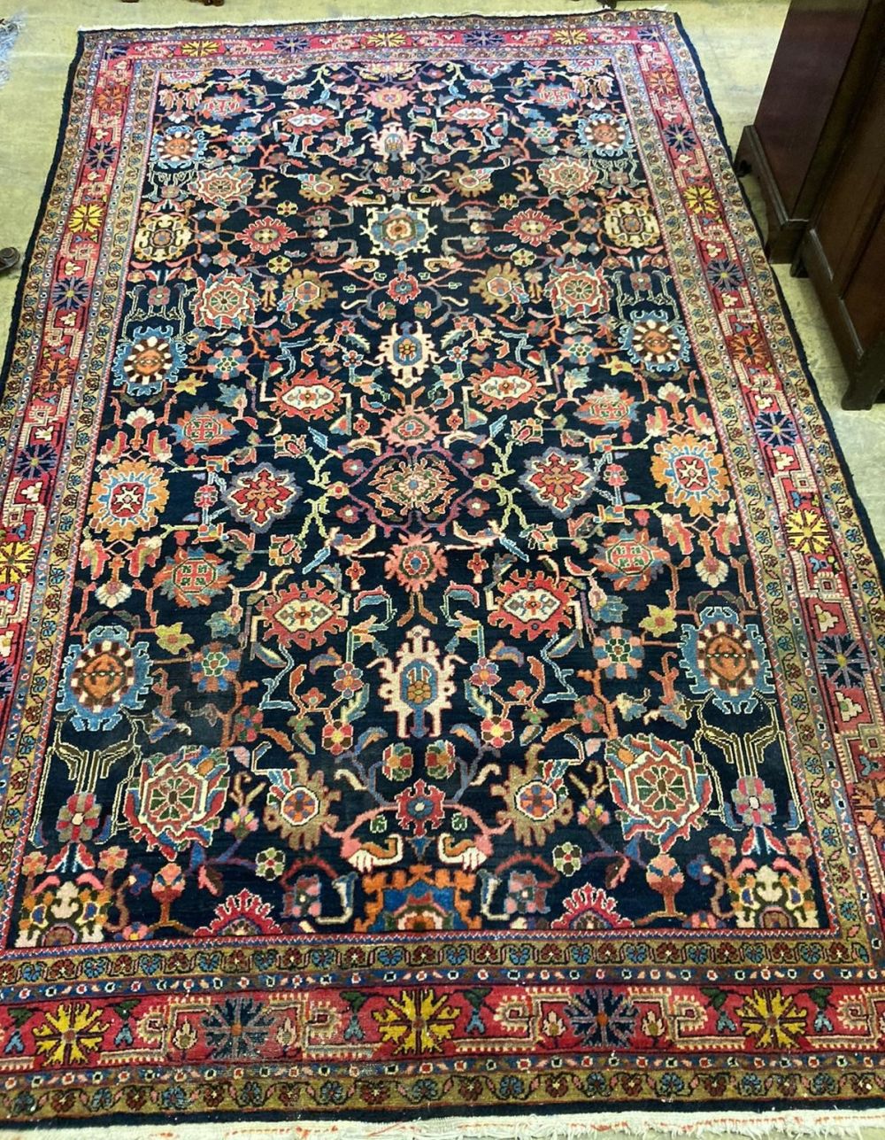 A Persian Mahal blue ground carpet, 332 x 202cm
